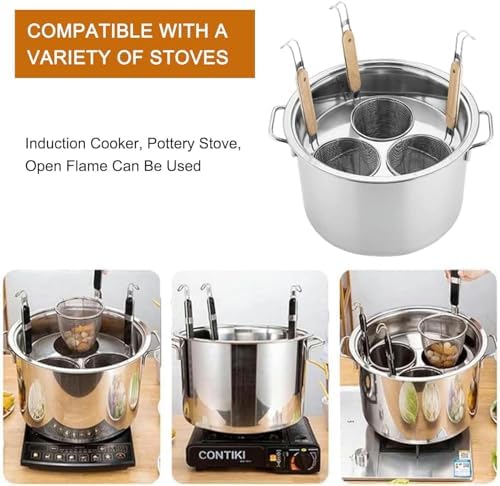 Stainless Steel Pasta Cooker with Insert Baskets for Noodles and Soups