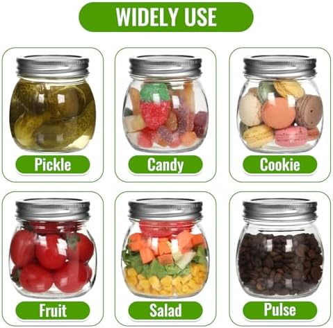 EkkoVla 10 oz Mason Jar with Regular Lid 24 Pack