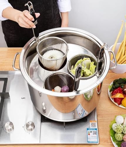 Durable Multi-Purpose Pasta Cooker with Strainer Basket for Home Kitchen