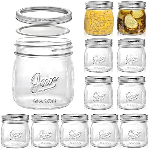 Stylish 12-Pack Mason Jars for Jam Preserves Durable Perfect Gift