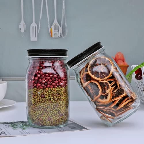 QAPPDA 32 OZ Glass Jars with Lids Set of 12