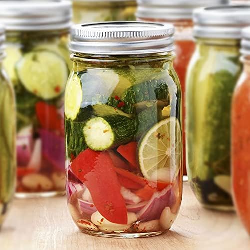20-Piece 12oz Glass Mason Jars with Silver Lids