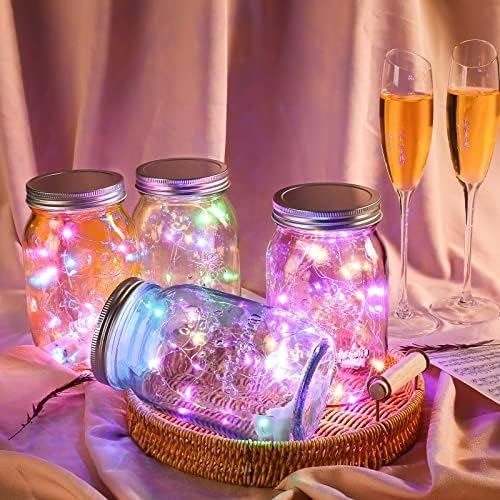 Amzcku Rose-Pink Mason Jars 6-Pack