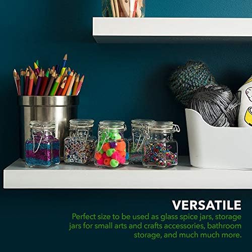 Small Square Glass Jars with Airtight Round Lids 12 Pack