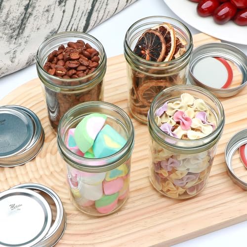 Woaiwoq 8 oz Mason Jars 30 Pack with Airtight Lids