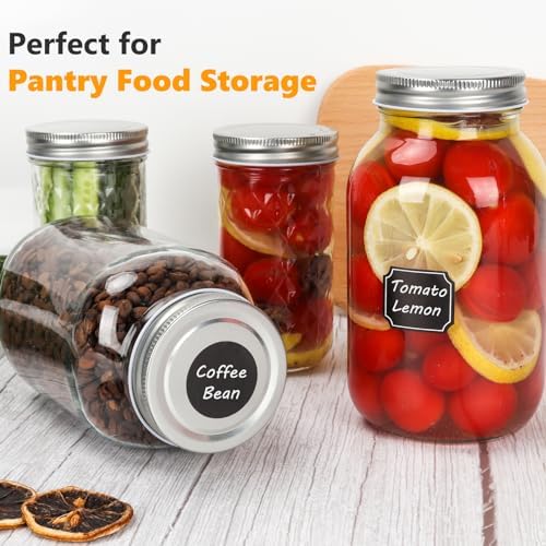 Keketin 32 oz Mason Jars with Airtight Lids 6 Pack