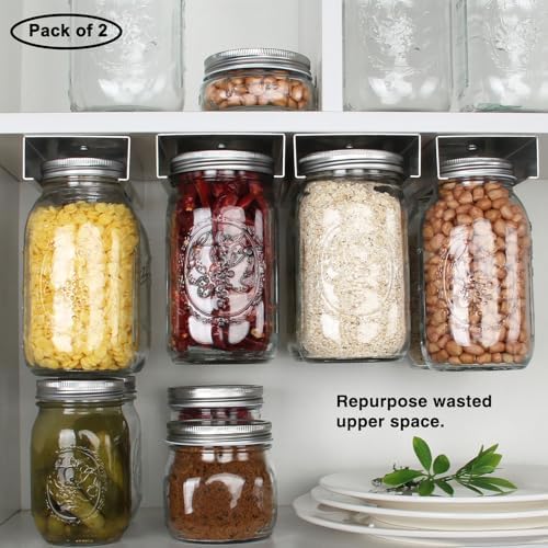 Space-Saving Mason Jar Organizer for Home Kitchen