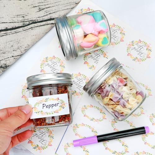 Stylish 6 Oz Mason Jars Set for Kitchen Bathroom Storage