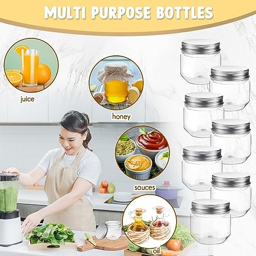 60pcs 3oz Clear Plastic Mason Jars with Lids