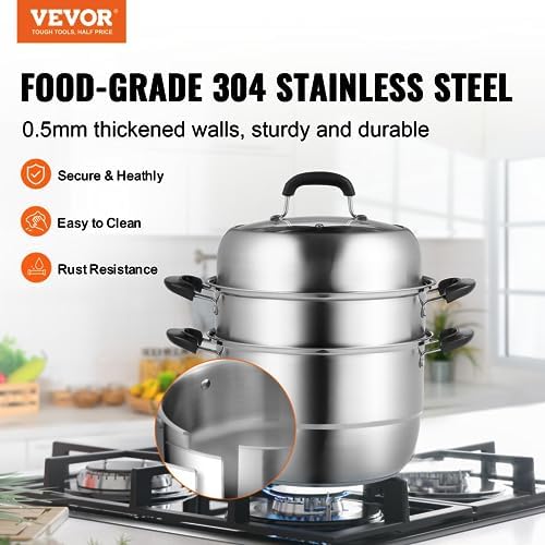 VEVOR 3-Tier Steamer Pot