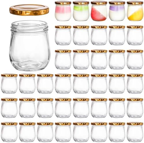 40 Pack Clear Glass Mason Jars with Airtight Lids 6 Oz