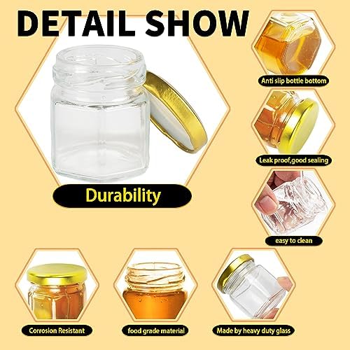 Elegant 15oz Glass Jars with Gold Lid for Cooking Gifting