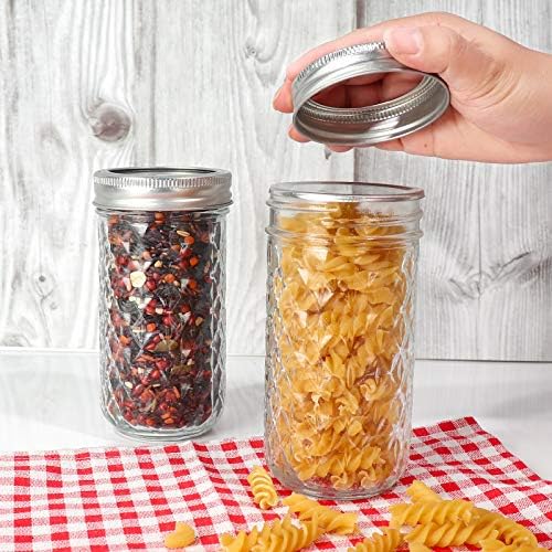 DHSBTLS - 15-Piece Glass Mason Jars Set for Airtight Preserving