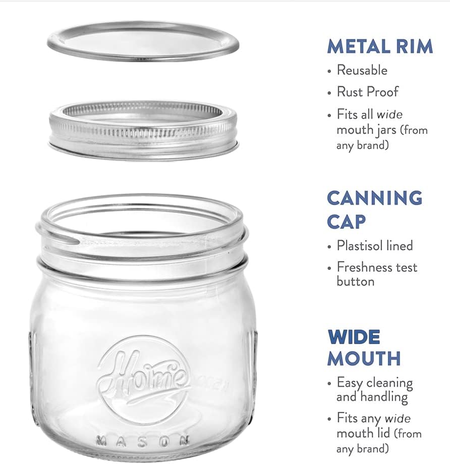 12-Piece Glass Mason Jars Set