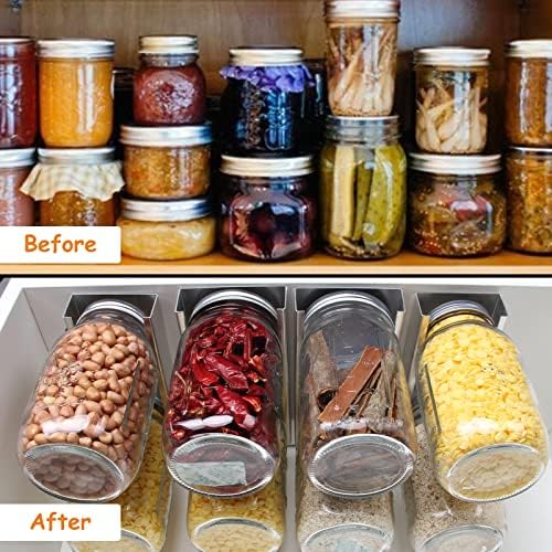 Space-Saving Mason Jar Organizer for Home Kitchen