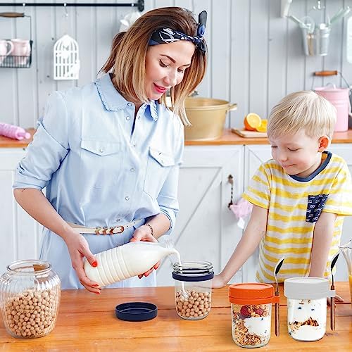Yuleer 6 Pack Overnight Oats Containers with Lids and Spoons
