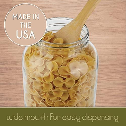 Kitchentoolz 1 Gallon Glass Mason Jars with Metal Airtight Lids 4-Pack