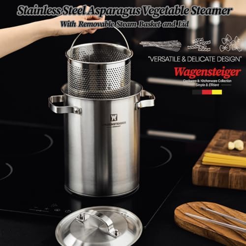 WAGENSTEIGER Premium Stainless Steel Asparagus Steamer with Spaghetti Stovetop Cooker