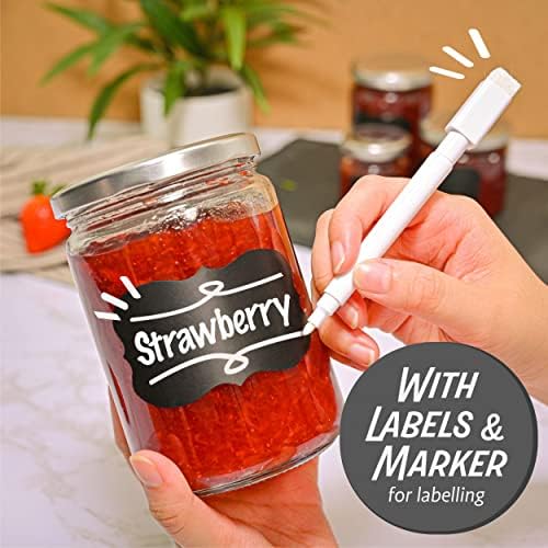 12-Pack 16oz Glass Jars with Labels Pen