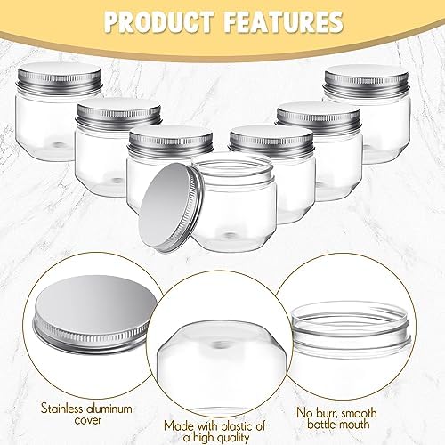 60pcs 3oz Clear Plastic Mason Jars with Lids
