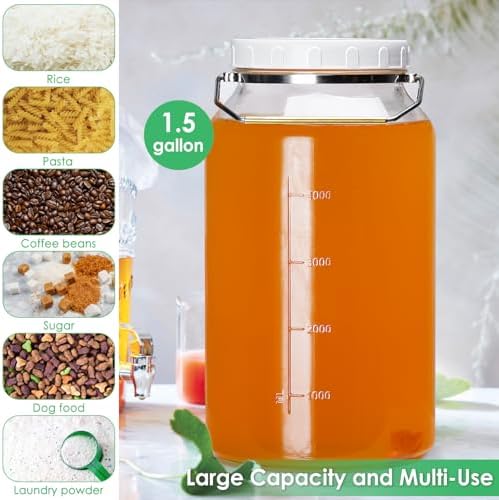 Robust 15 Gallon Glass Jar for Kitchen Storage