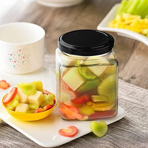 Premium 15-Piece Square Glass Jars for Jam Spices and Crafts
