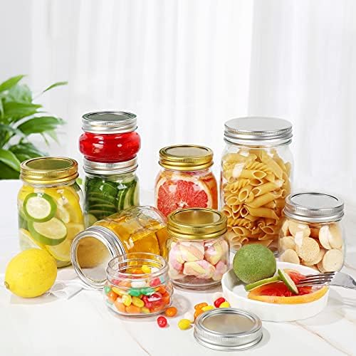 20-Piece 12oz Glass Mason Jars with Silver Lids