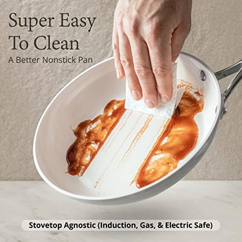 Nonstick Ceramic Cookware Set - 7-Piece Oven Safe All Stovetops Compatible