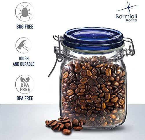 Bormioli Rocco Fido Collection 2 Pack 25 Oz Glass Jars Airtight