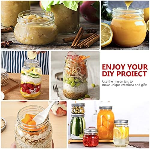 20-Piece 12oz Glass Mason Jars with Silver Lids