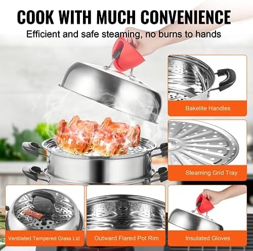 VEVOR 3-Tier Steamer Pot