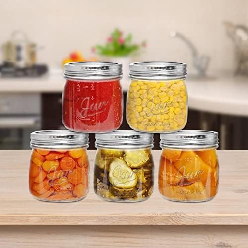 Stylish 12-Pack Mason Jars for Jam Preserves Durable Perfect Gift