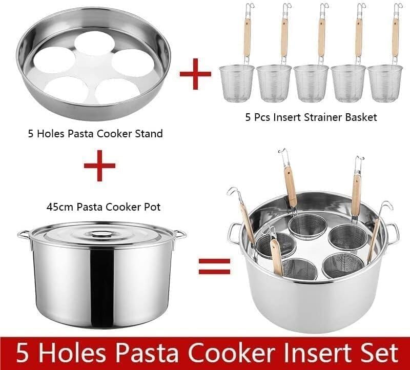 Durable Multi-Purpose Pasta Cooker with Strainer Basket for Home Kitchen