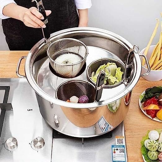 Magnificent 5-Piece Commercial Pasta Pot Set Stainless Steel
