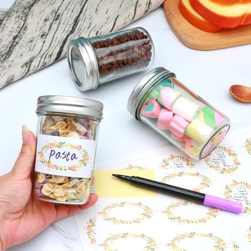 Woaiwoq 8 oz Mason Jars 30 Pack with Airtight Lids