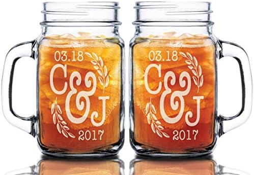 Personalized Couple Initials Mason Jars Set Delight Your Gathers
