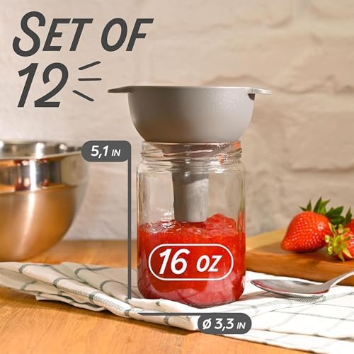 12-Pack 16oz Glass Jars with Labels Pen