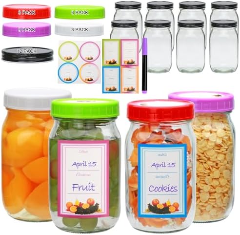 32oz Glass Mason Jars 12 Pack