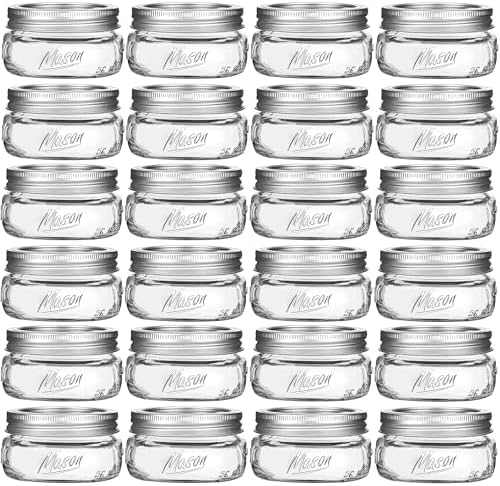 24Pack Mason Jars 8oz - Wide Mouth Mason Jars
