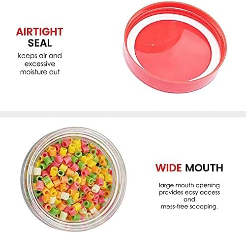 Round Red Glass Jars with Plastic Lids