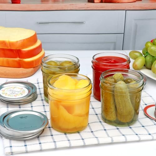 Stylish 6 Oz Mason Jars Set for Kitchen Bathroom Storage