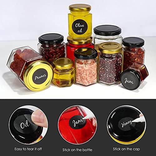 Betrome 6oz Glass Jars with Black Lids for Canning Gift Giving
