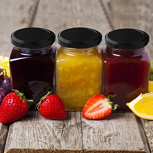Premium 15-Piece Square Glass Jars for Jam Spices and Crafts