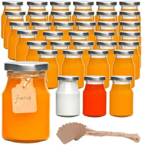 Accguan 6oz Glass Milk Bottles for Hiking Travel Special Gifting 36-Pack