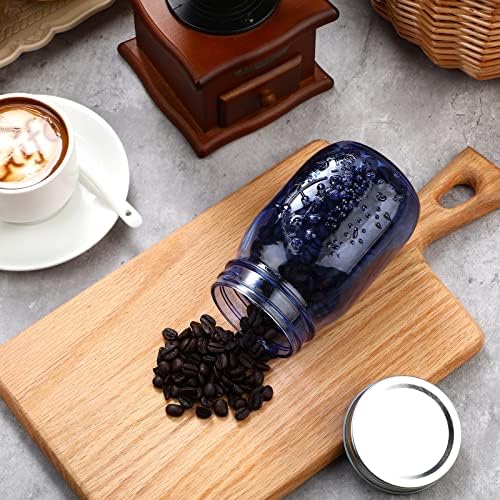 12-Piece Mason Jars Set 16 Oz with lids Dark Blue