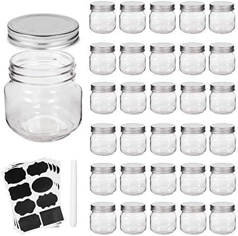 Intended 8 oz Mason Jars with Silver Lids 30Pack