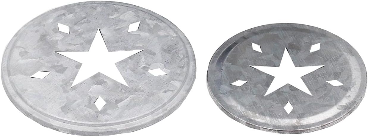Star Cutout Galvanized Metal Lid Inserts for Mason Jars 10 Pack