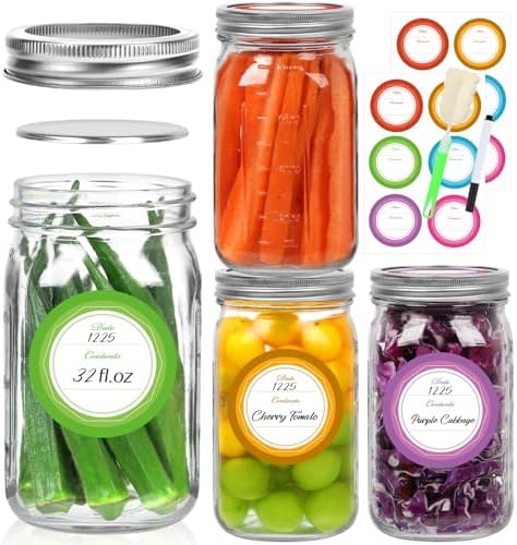 Alotpower4-Pack Wide-Mouth Mason Jars