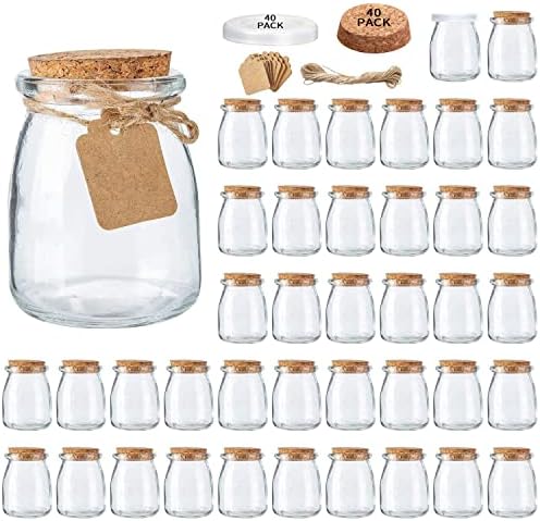 Brajttt Mini Glass Jars Set 40PCS 7oz Perfect for Storage PreserveNature
