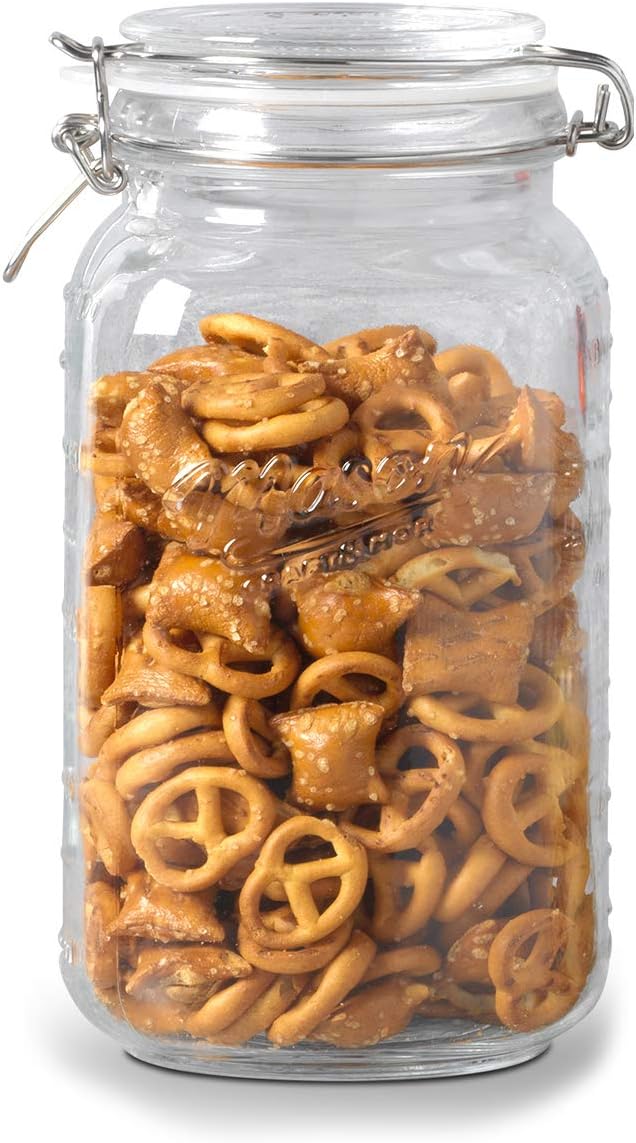 Sturdy Glass Clamp Jar for Airtight Storage